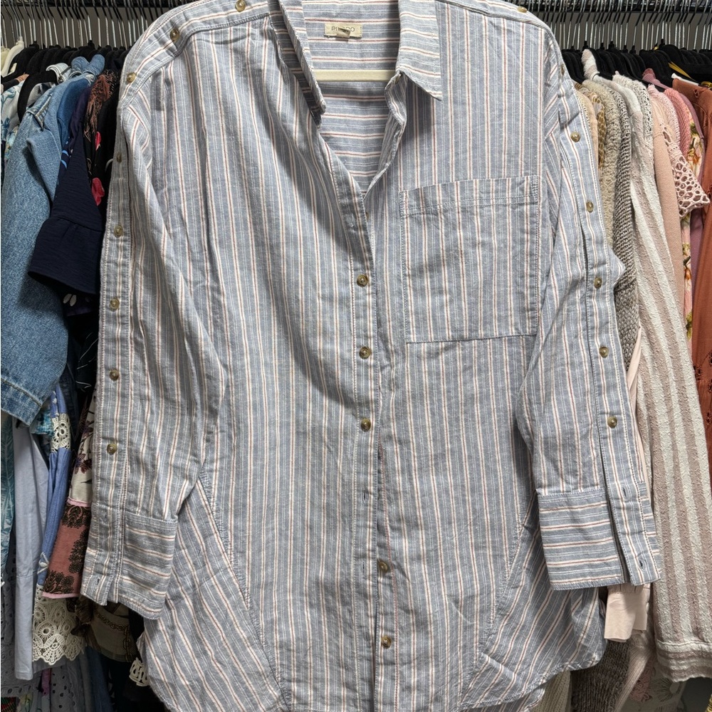 Pilcro Multicolor Striped Button-Down Shirt